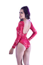 Vestido de baño entero manga larga con control abdomen ¨Ekenia¨ color rojo que te brindara seguridad y protección a la hora de usarlo. Perfecto para tallas grandes. Plus size, parte posterior